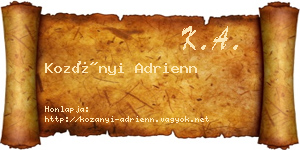 Kozányi Adrienn névjegykártya